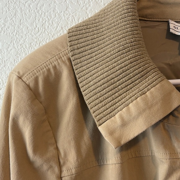 St John Sport Medium Classic Tan Khaki Utility Jacket for Women - Picture 7 of 11